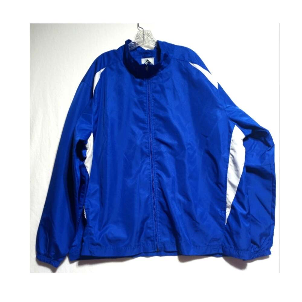 Augusta Sportswear NWOT Men's Windbreaker Jacket Royal Blue & White 2XL